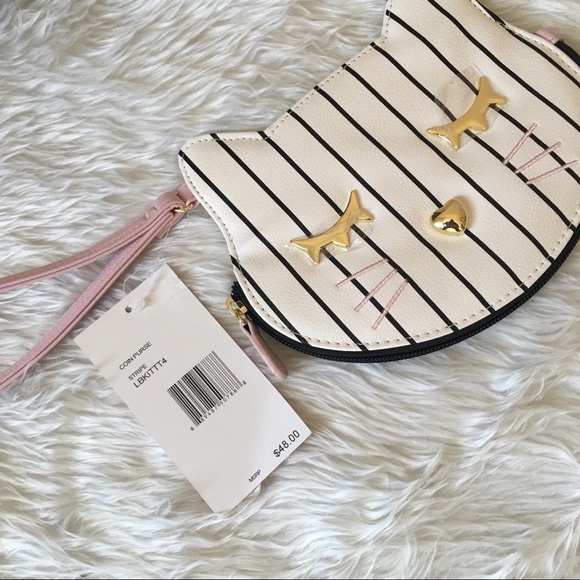 Betsey Johnson Striped Kitty Coin Purse - Picture 3 of 4
